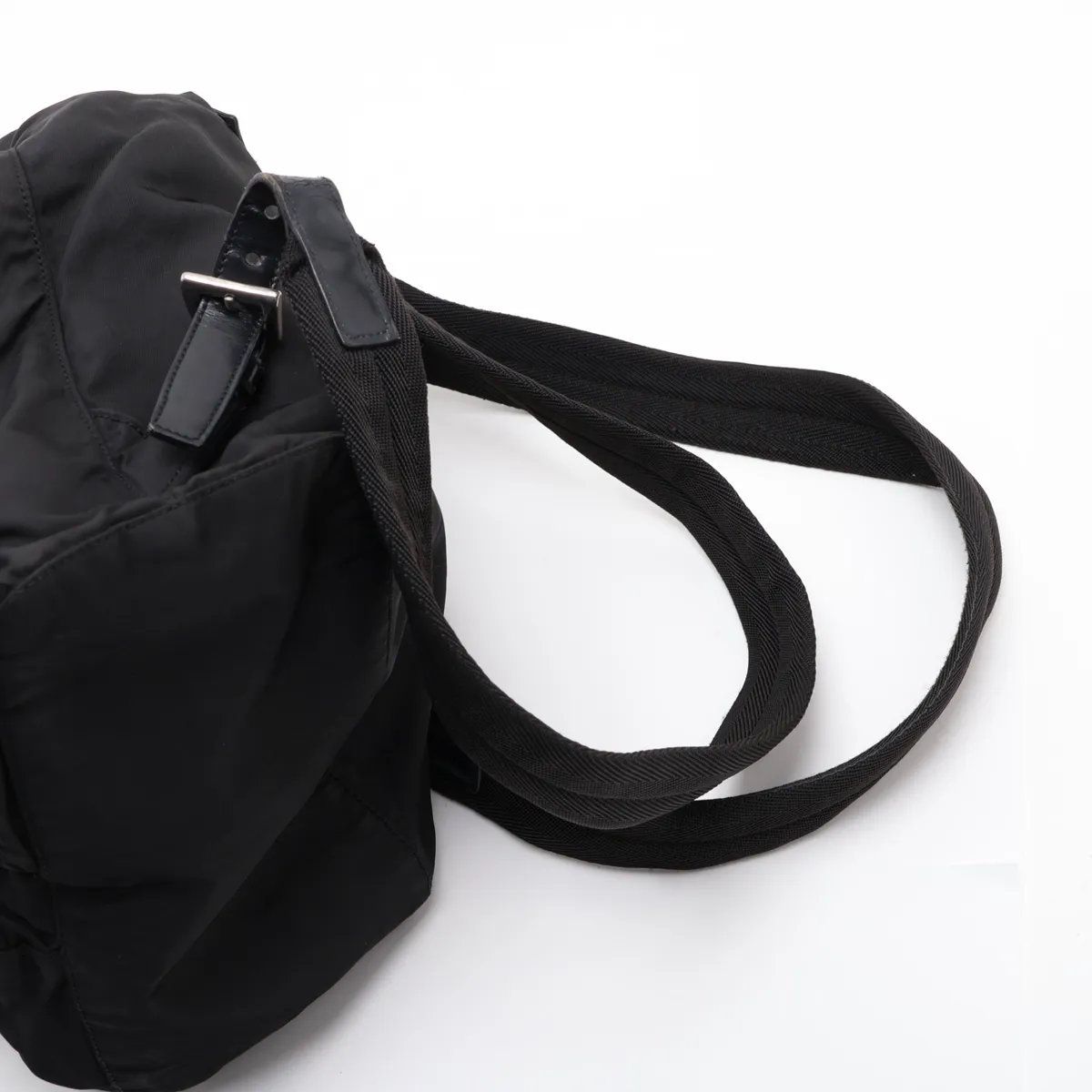Prada Tessuto Nylon Triangle Logo Leather Backpack — view 6