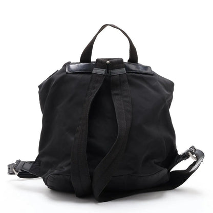 Prada Tessuto Nylon Triangle Logo Leather Backpack — view 2