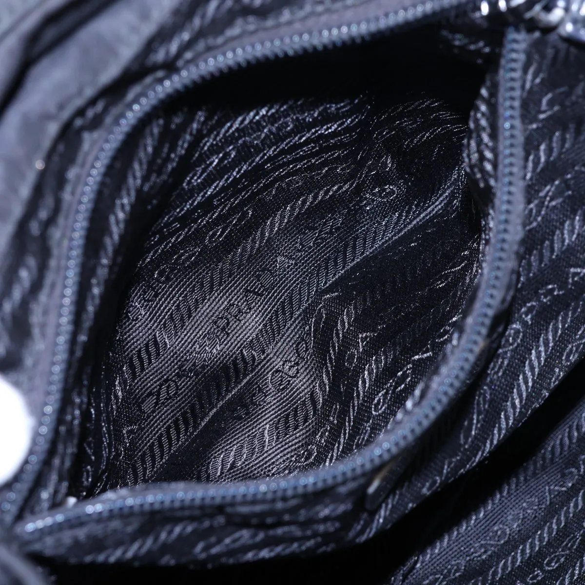 Prada Tessuto Nylon Triangle Logo Leather Backpack — view 8