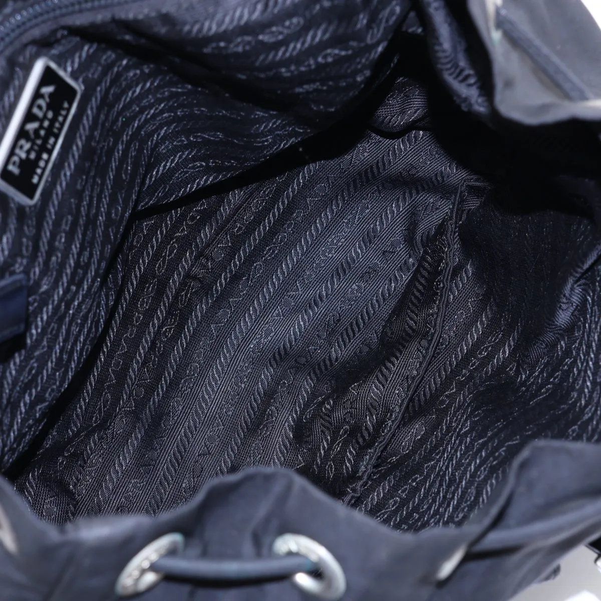 Prada Tessuto Nylon Triangle Logo Leather Backpack — view 7