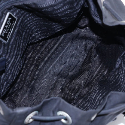 Prada Tessuto Nylon Triangle Logo Leather Backpack — view 7