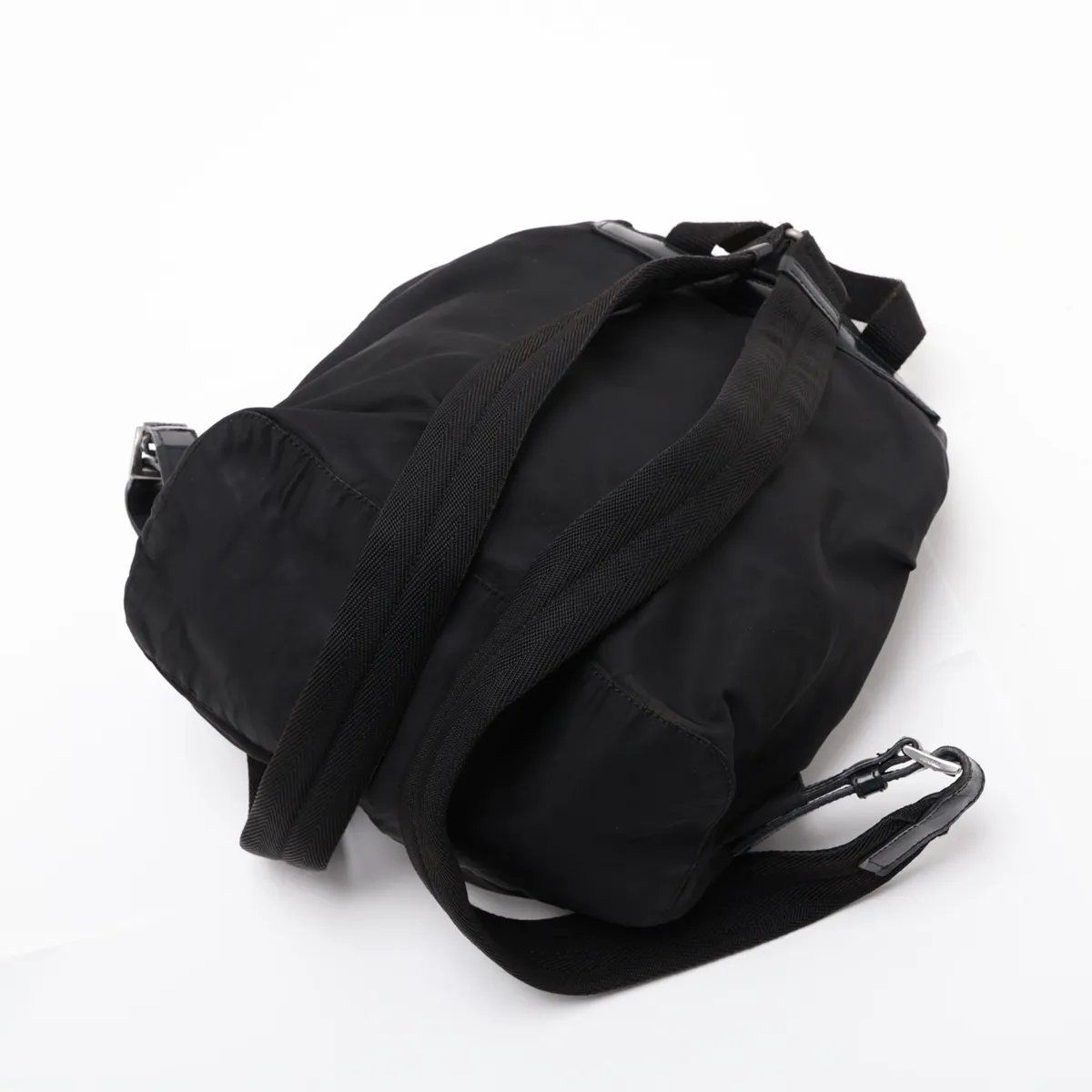 Prada Tessuto Nylon Triangle Logo Leather Backpack — view 5