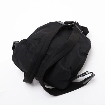 Prada Tessuto Nylon Triangle Logo Leather Backpack — view 5