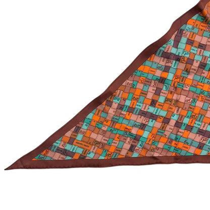 Hermes Scarf Triangle All Over Print Logo Silk Multicolor — view 2