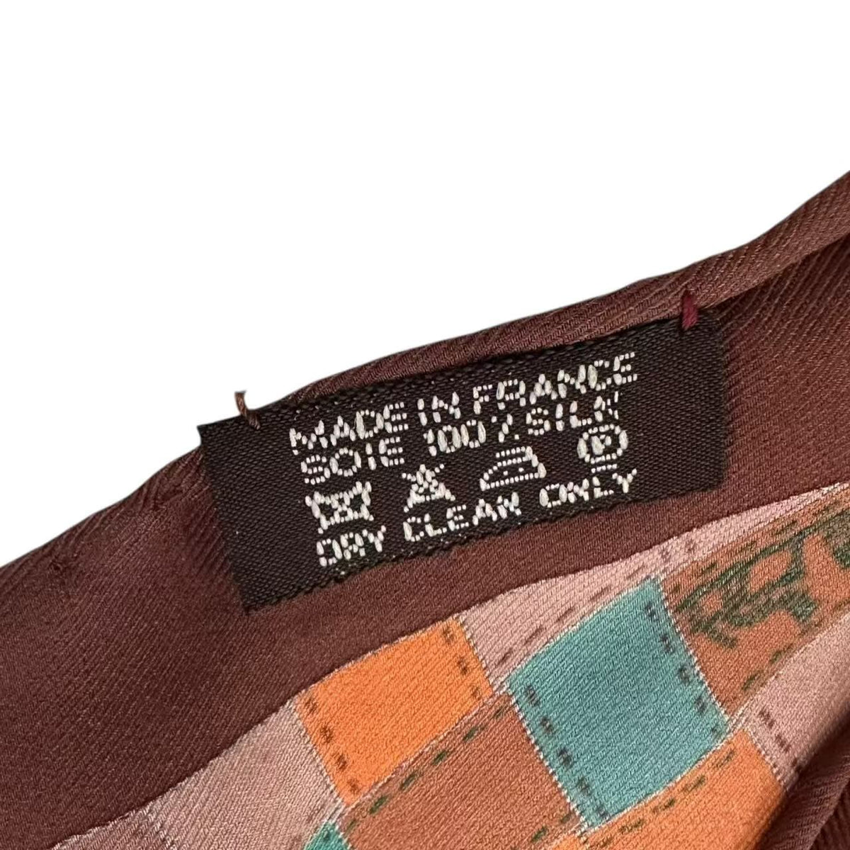 Hermes Scarf Triangle All Over Print Logo Silk Multicolor — view 5