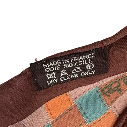 Hermes Scarf Triangle All Over Print Logo Silk Multicolor — view 5