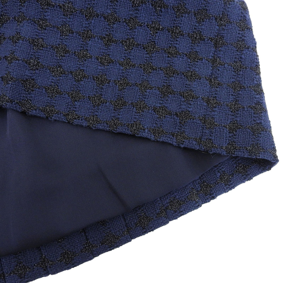 Chanel Cotton Lining Silk 100% CC Logo Skirt Navy 38 — view 6