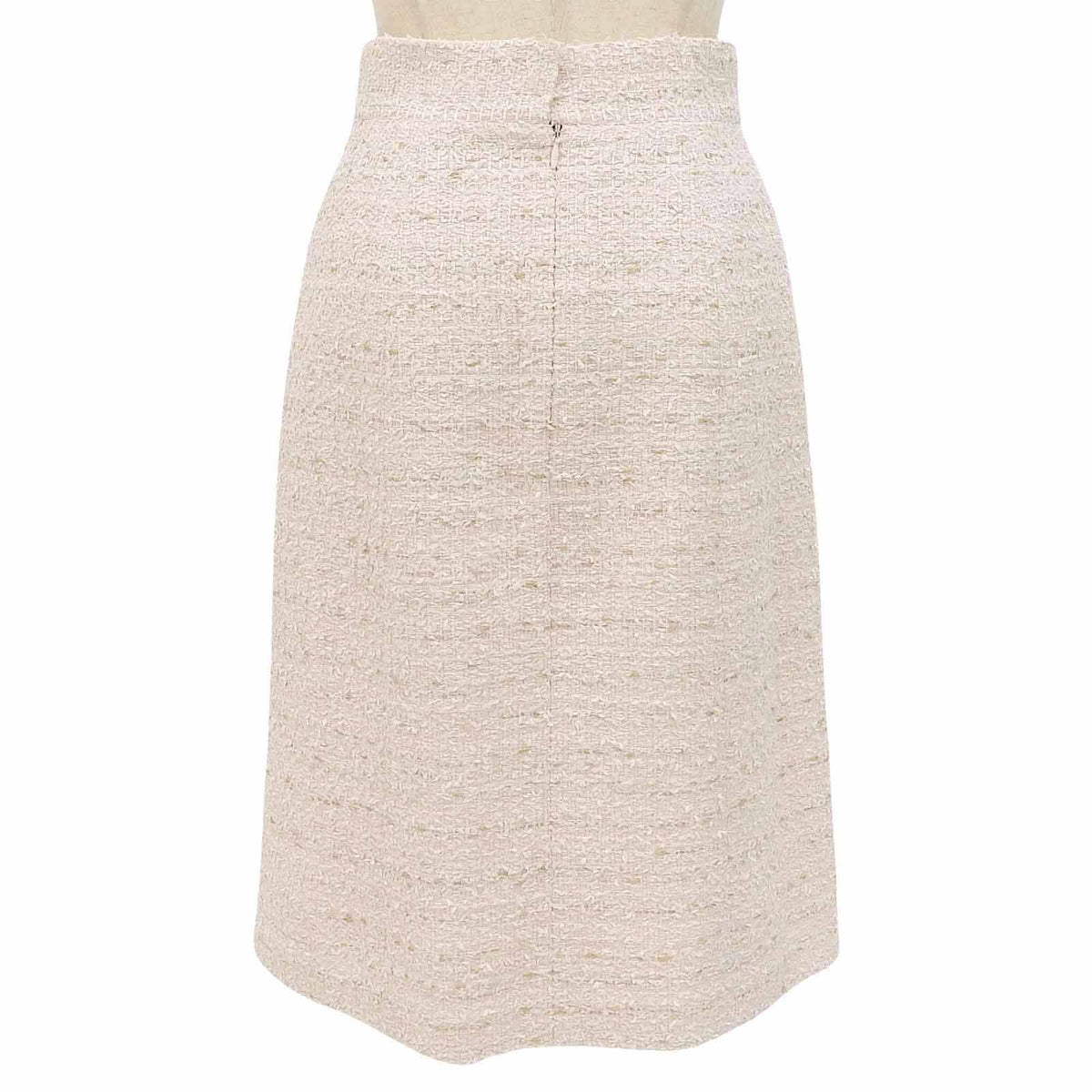 Chanel CC Logo Pencil Skirt Tweed Pink 38 — view 2