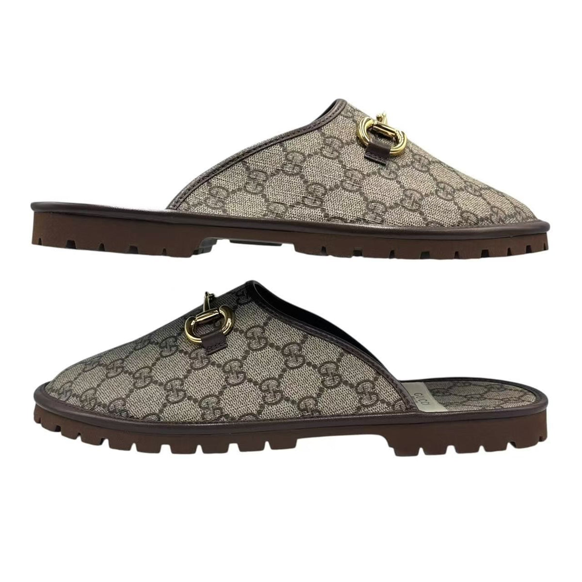 Gucci Sandals GG Supreme Horsebit Leather Mules — view 4