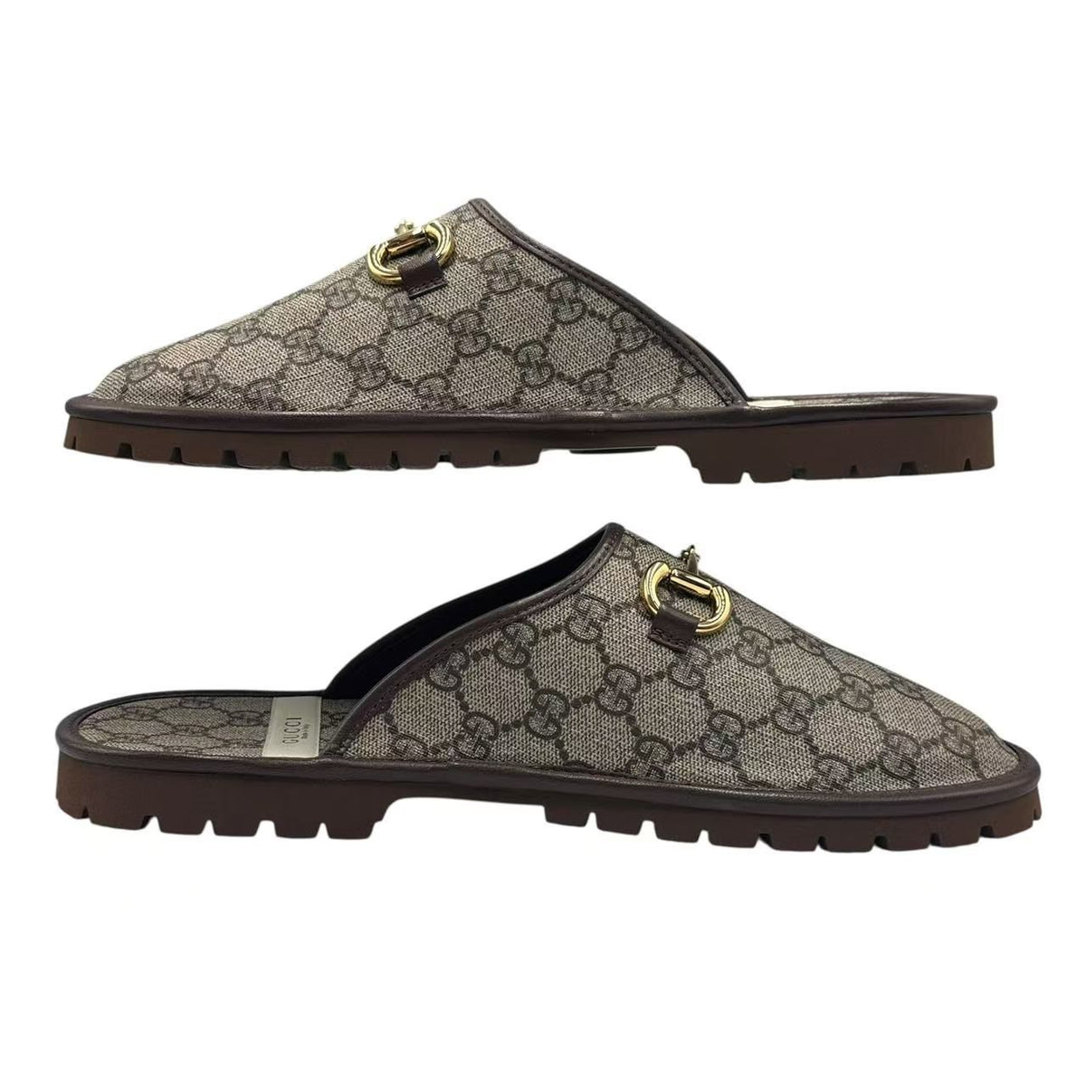 Gucci Sandals GG Supreme Horsebit Leather Mules — view 3