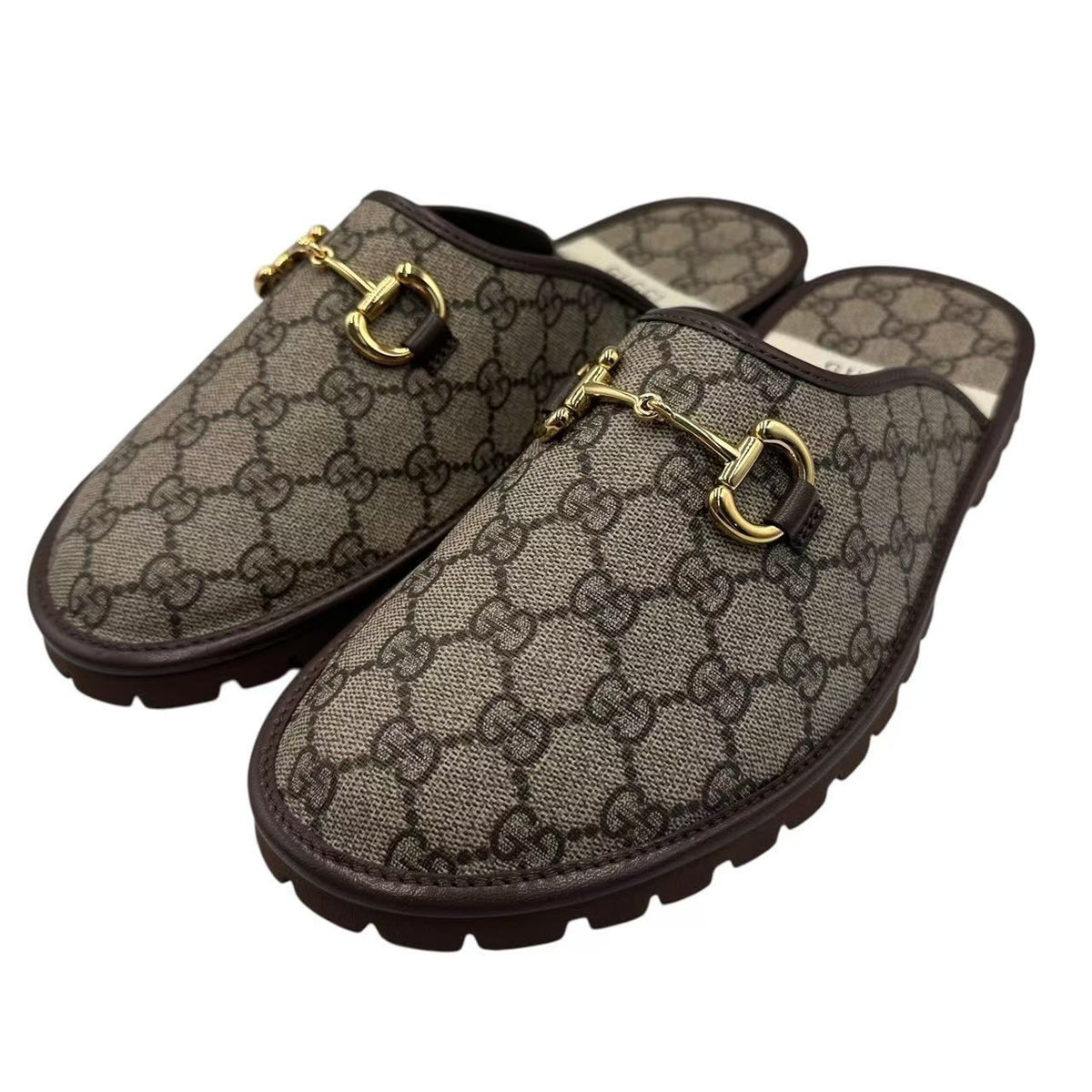 Gucci Sandals GG Supreme Horsebit Leather Mules — view 2