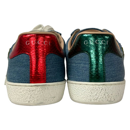 Gucci Sneakers Light Blue Red Multi Embroidery Flower 7.5 — view 6