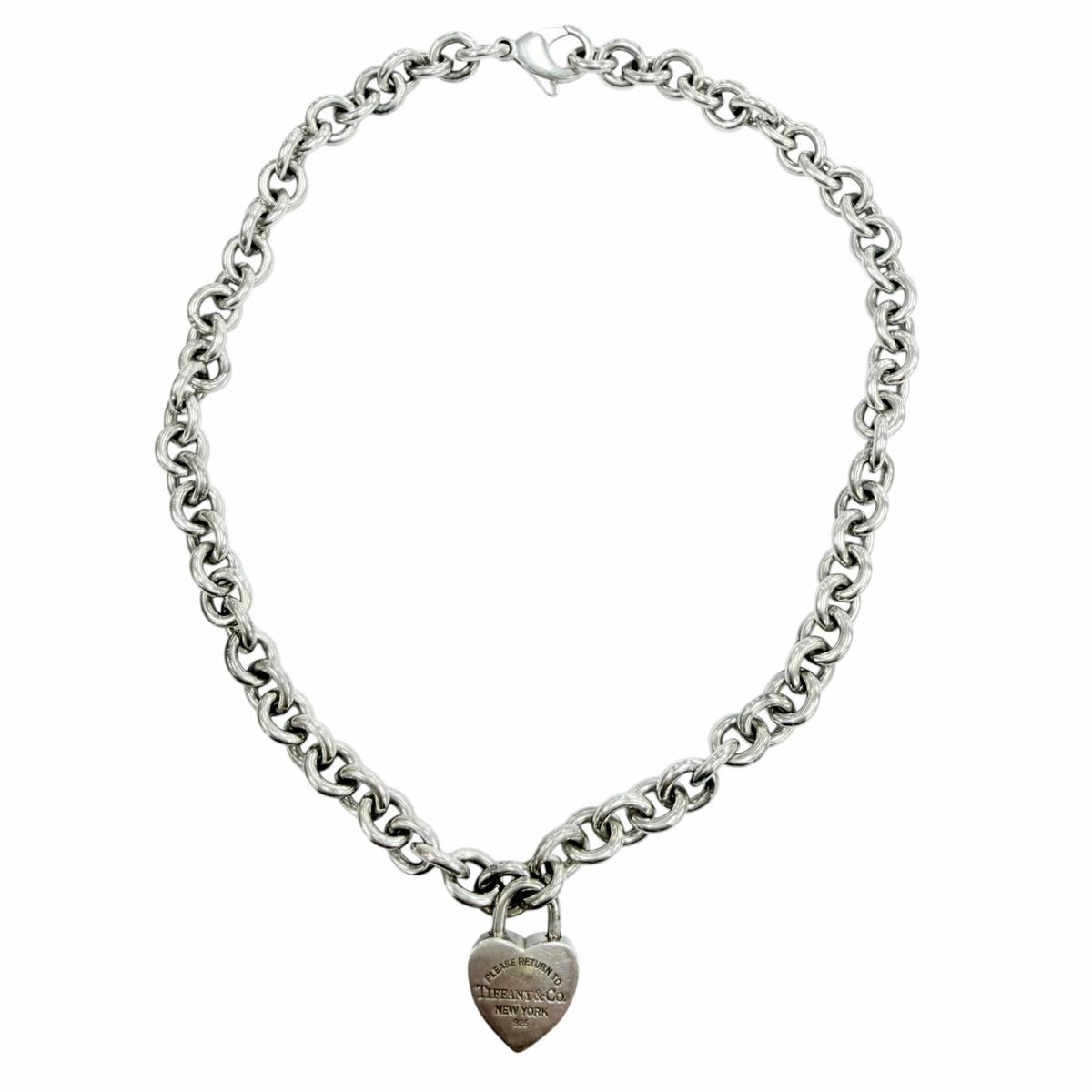 Tiffany & Co Return to Tiffany Heart Lock Choker 925 Necklace Silver