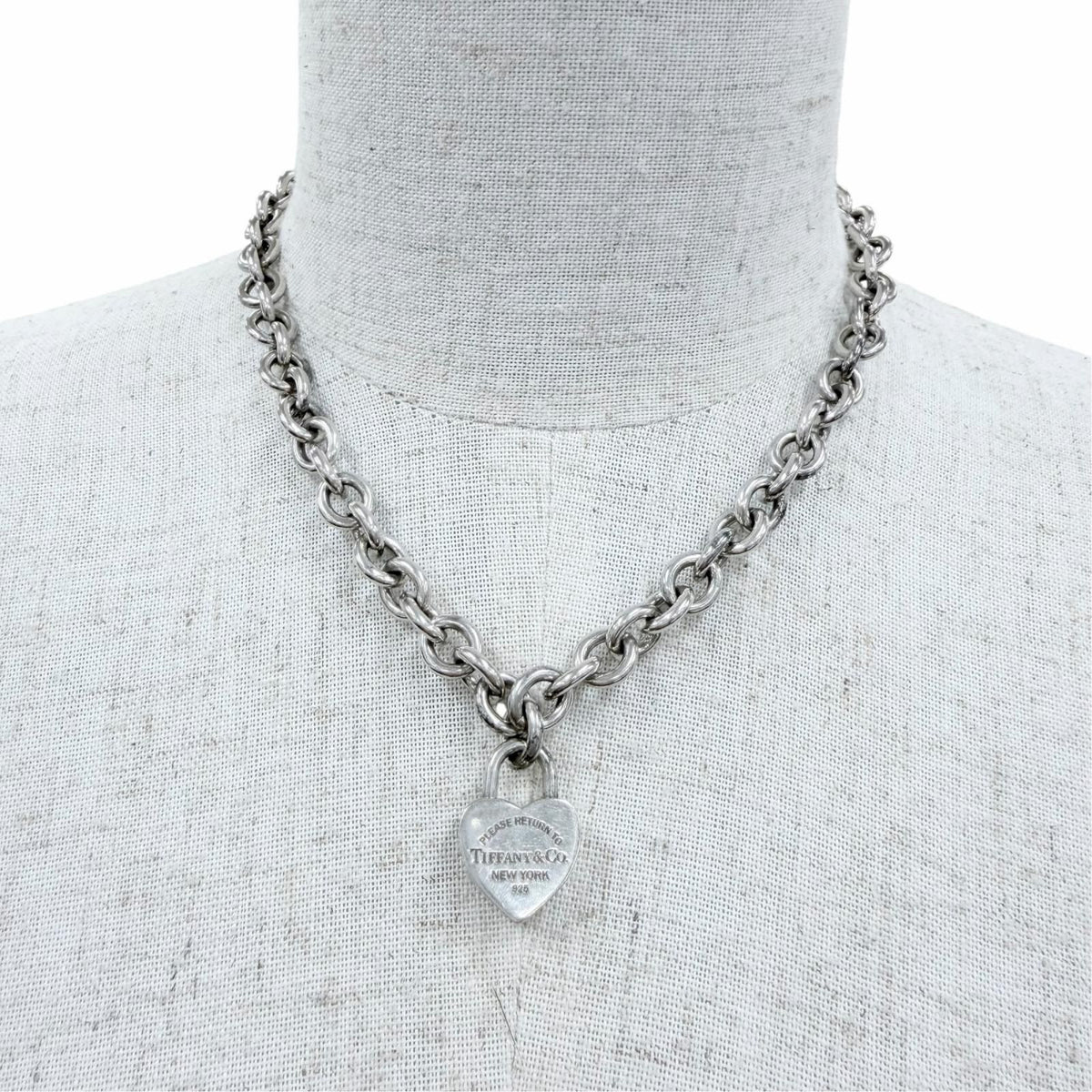 Tiffany & Co Return to Tiffany Heart Lock Choker 925 Necklace Silver — view 2