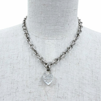 Tiffany & Co Return to Tiffany Heart Lock Choker 925 Necklace Silver — view 2
