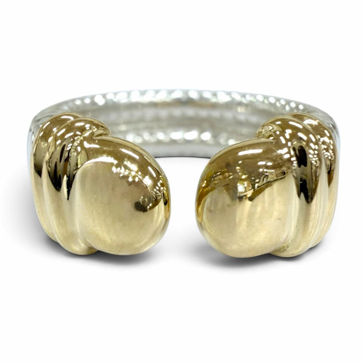 Hermes 18k Ring Yellow Gold Silver JP