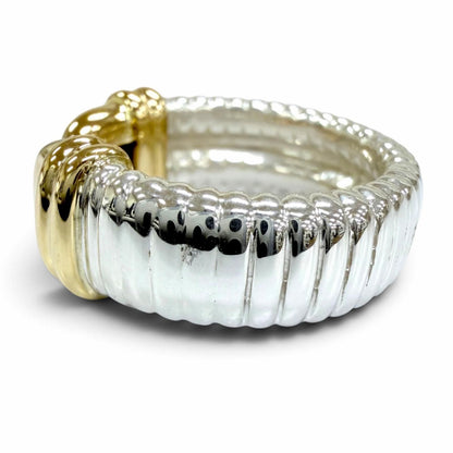Hermes 18k Ring Yellow Gold Silver JP — view 2