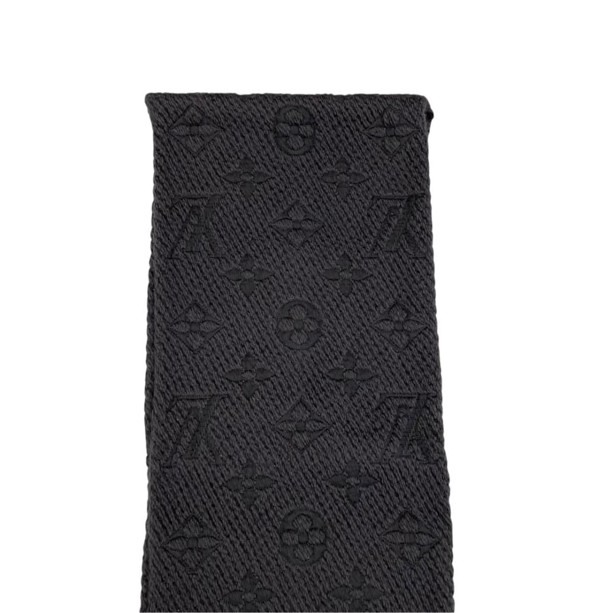 Louis Vuitton Scarf Logomania Monogram Black Wool Silk — view 4