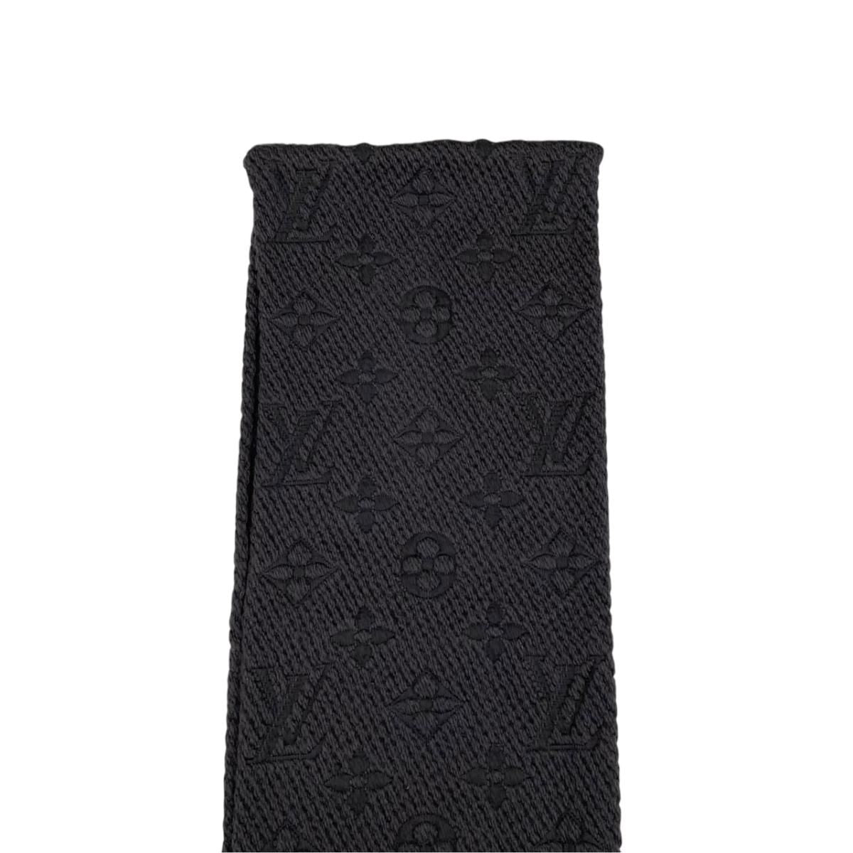 Louis Vuitton Scarf Logomania Monogram Black Wool Silk — view 7