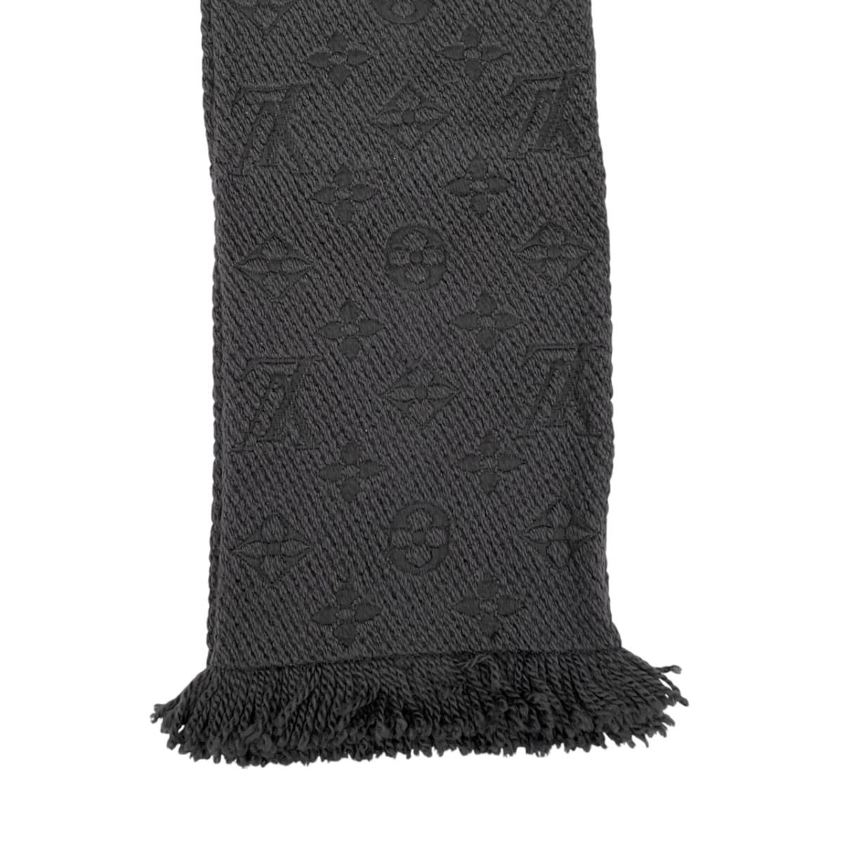 Louis Vuitton Scarf Logomania Monogram Black Wool Silk — view 5