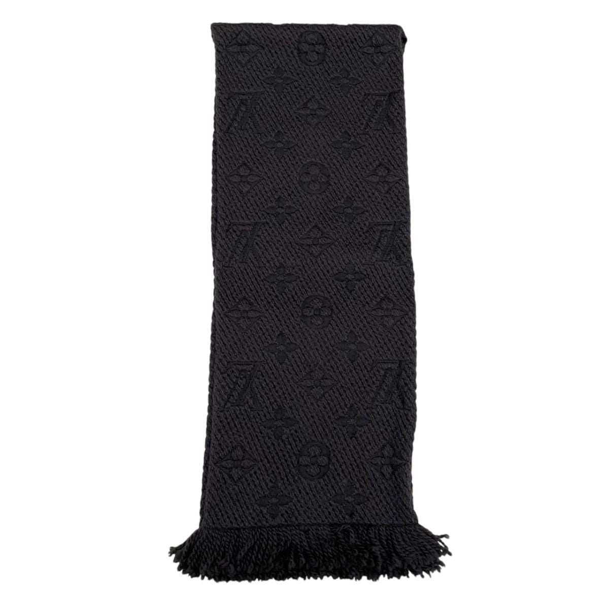 Louis Vuitton Scarf Logomania Monogram Black Wool Silk — view 3