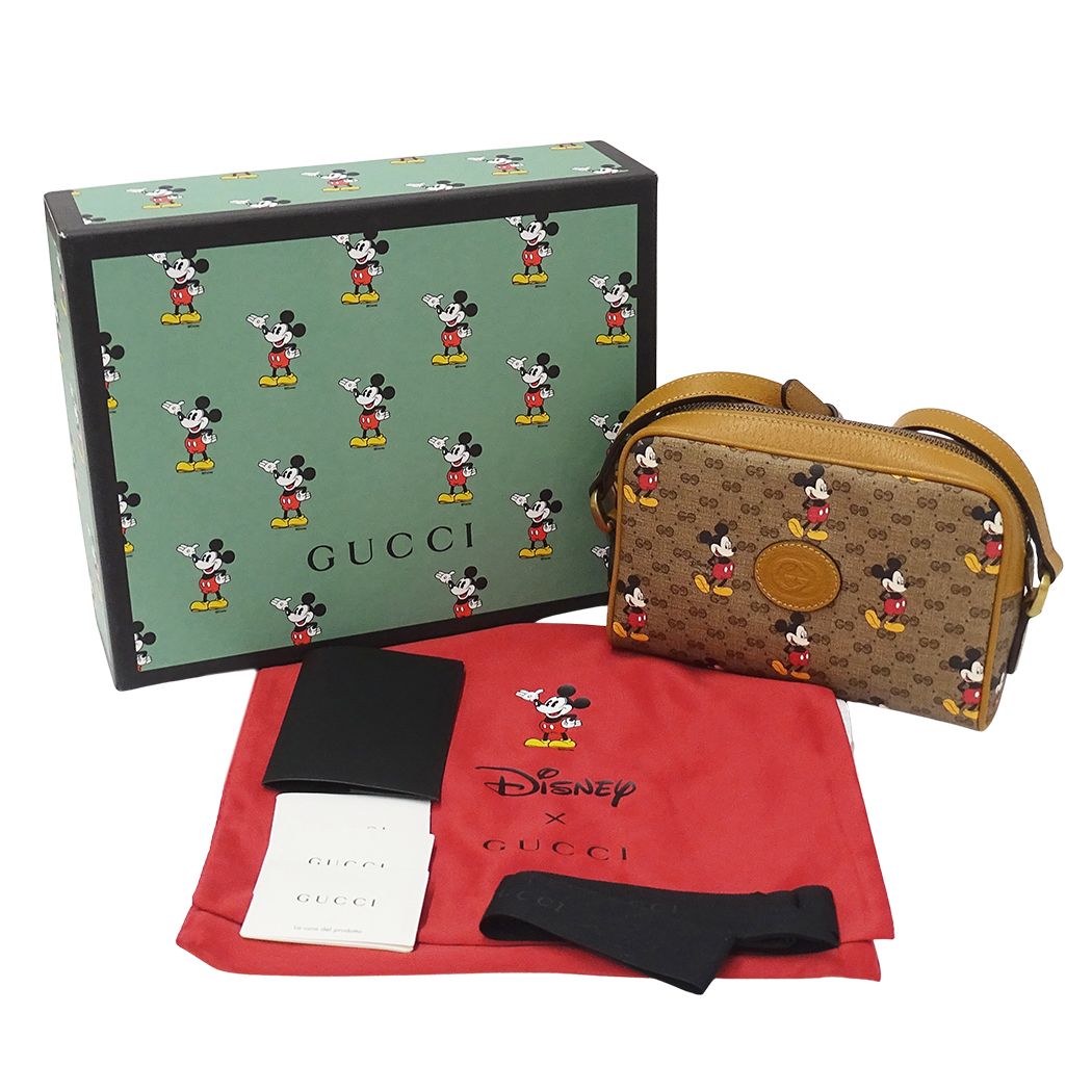 Gucci Shoulder Bag Micro GG Supreme Brown Disney Mickey Mouse Collaboration — view 7