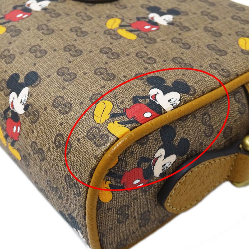 Gucci Shoulder Bag Micro GG Supreme Brown Disney Mickey Mouse Collaboration — view 8