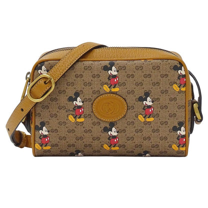 Gucci Shoulder Bag Micro GG Supreme Brown Disney Mickey Mouse Collaboration