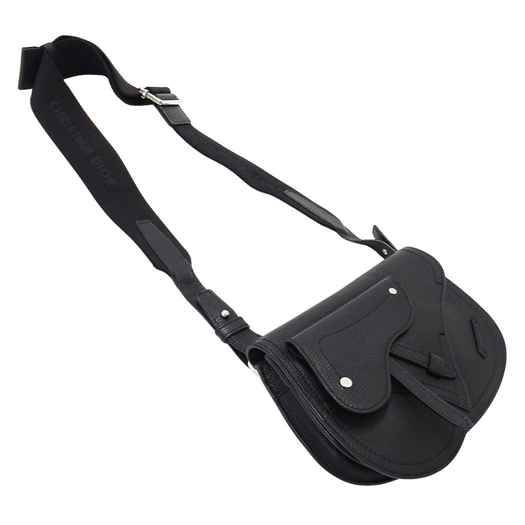 Dior Saddle Shoulder Bag Leather Black Small — view 4