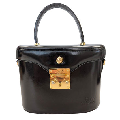 Versace Bag Handbag Leather Vanity Black