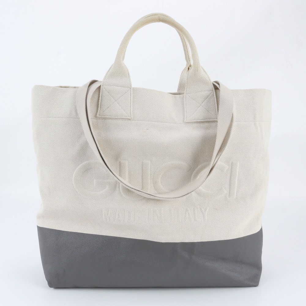 Gucci Leather Canvas 2-Way Tote Bag Shoulder Business