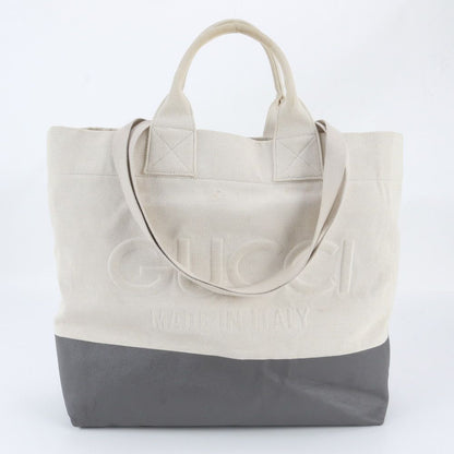 Gucci Leather Canvas 2-Way Tote Bag Shoulder Business