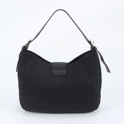 Fendi Zucchino Mamma Bucket Leather Shoulder Bag Hand Black — view 3
