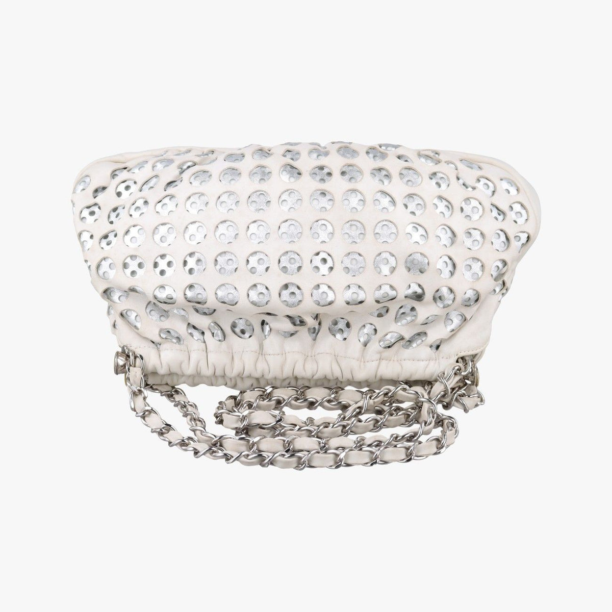 Chanel Perforated Chain White Leather — view 8