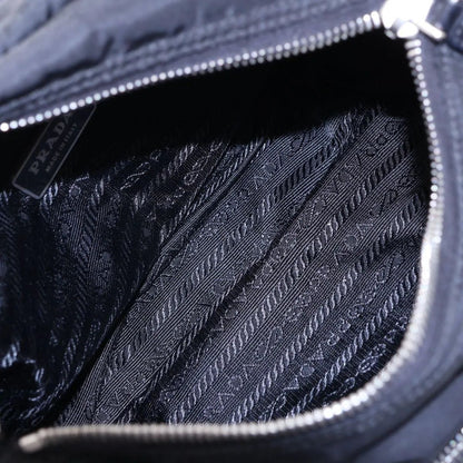 Prada Tessuto Nylon Triangle Logo Leather Shoulder Bag Crossbody Messenger — view 6