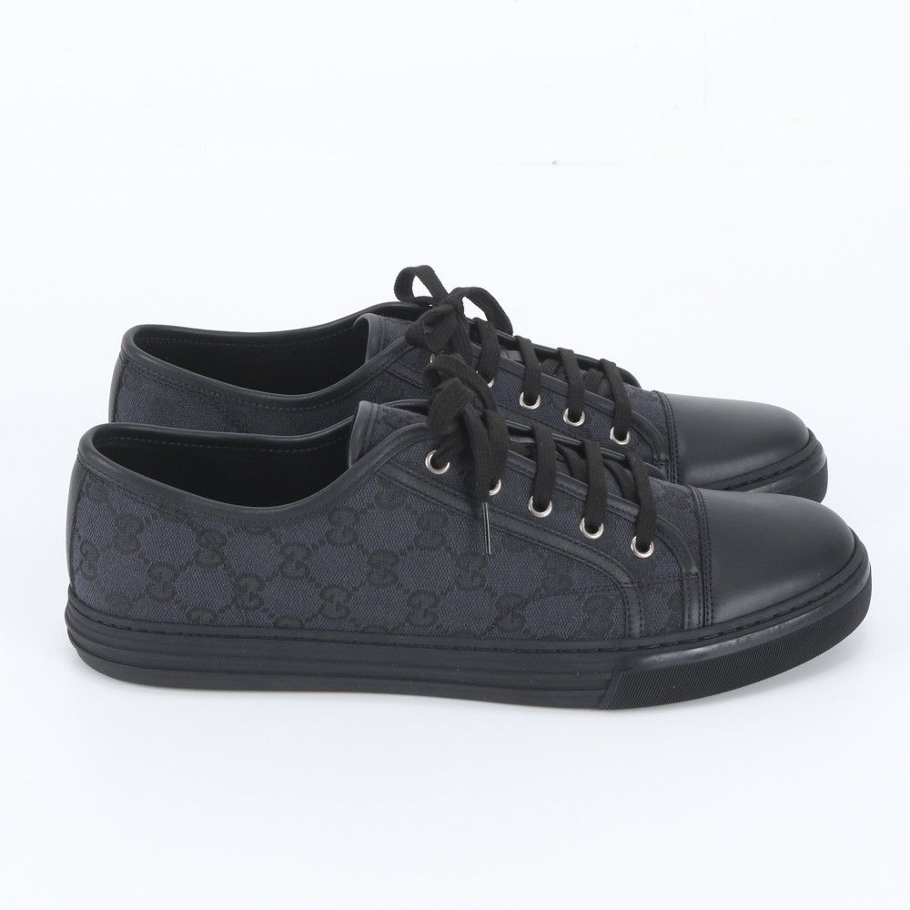 Gucci GG Canvas Leather Low-Top Sneakers Lace-up Shoes 11.5 — view 3