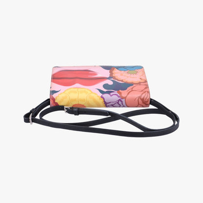 Prada Lip Print Pink Multicolor Saffiano Leather — view 8