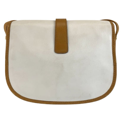 Celine Vintage White Brown Gold Leather Shoulder Bag Pochette — view 2