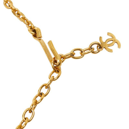 Chanel CC Logo Chain Necklace 03P Orange Gold Plastic Faux Pearl — view 5