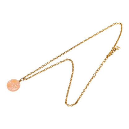Chanel CC Logo Chain Necklace 03P Orange Gold Plastic Faux Pearl — view 4