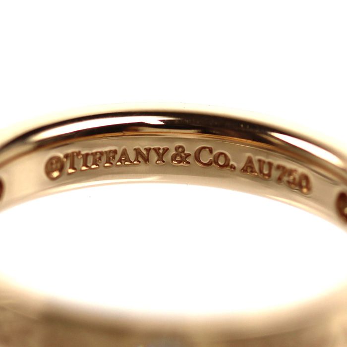 Tiffany & Co 18k Pink Gold Flat Band Diamond Ring — view 5