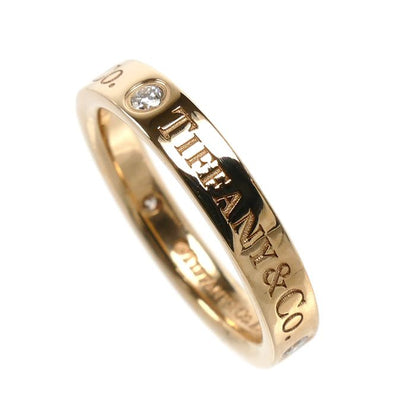 Tiffany & Co 18k Pink Gold Flat Band Diamond Ring — view 2