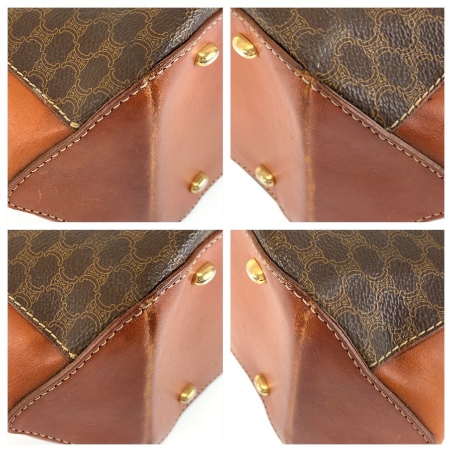 Celine Vintage Macadam Brown Leather Tote Bag — view 4