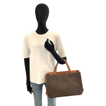 Celine Vintage Macadam Brown Leather Tote Bag — view 6
