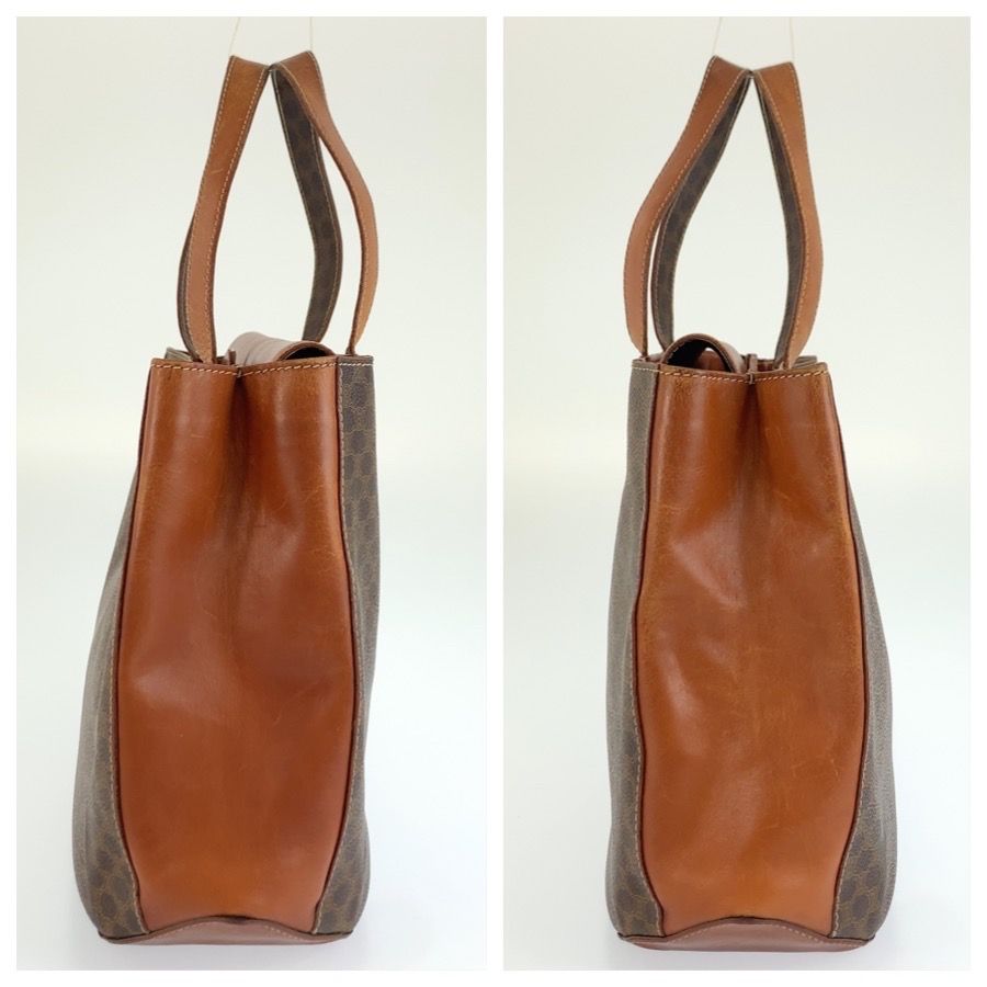 Celine Vintage Macadam Brown Leather Tote Bag — view 7