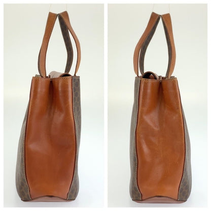 Celine Vintage Macadam Brown Leather Tote Bag — view 7