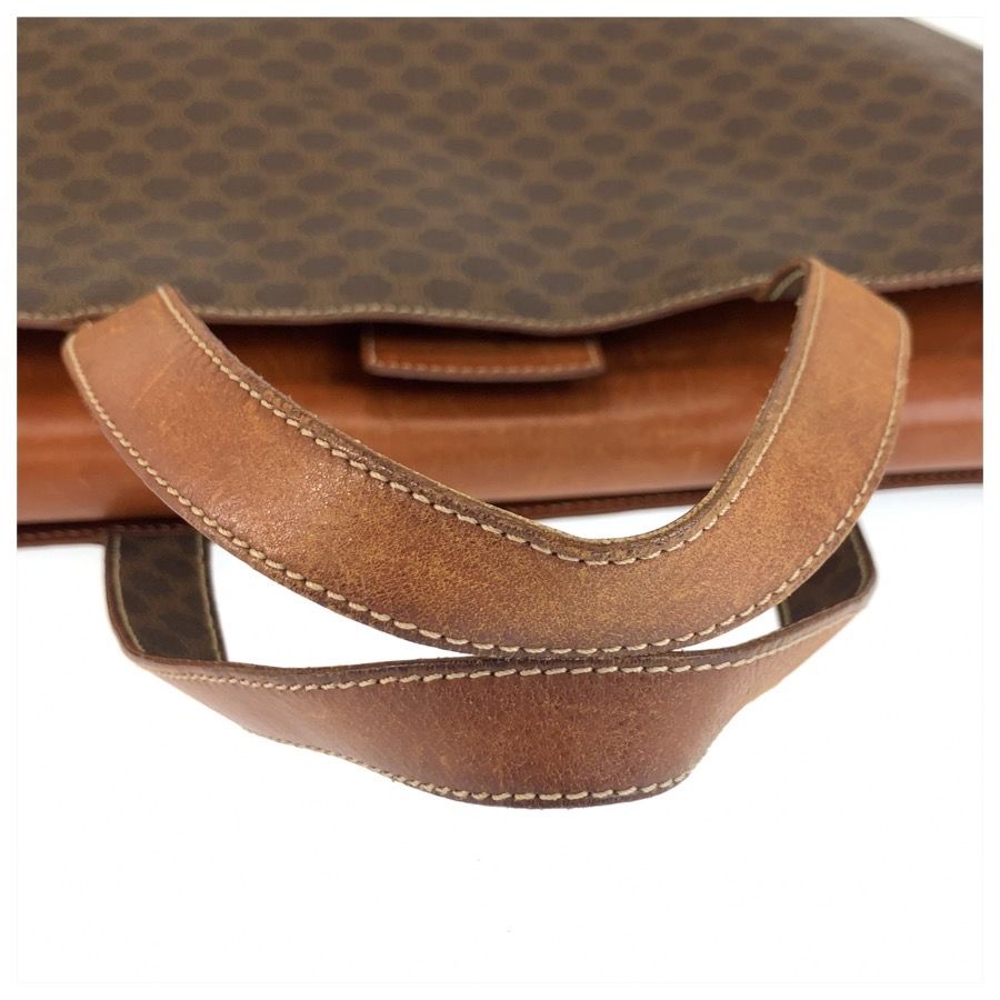Celine Vintage Macadam Brown Leather Tote Bag — view 8