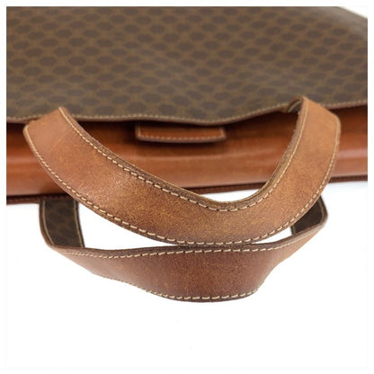 Celine Vintage Macadam Brown Leather Tote Bag — view 8