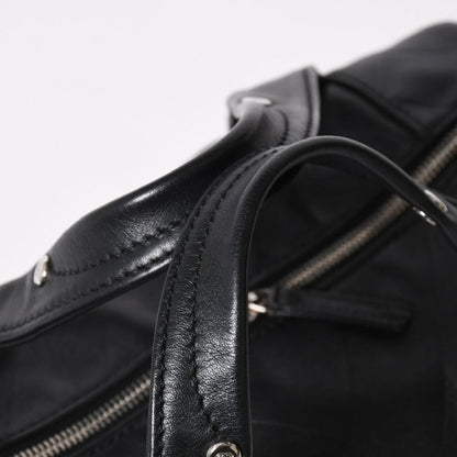 Chanel Chevron Mini Boston Bag Black CC Logo V-stitch Lambskin Silver — view 7