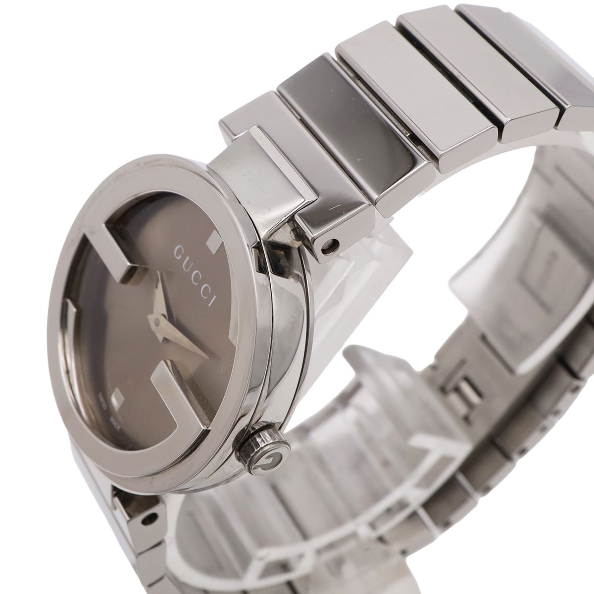Gucci Brown Dial SS Interlocking G Quartz Watch 133.5 — view 6